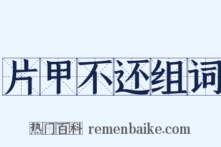 片甲不还组词是什么意思的图片